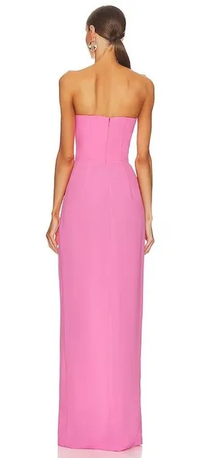 Amanda Uprichard x Revolve Cherri Strapless Maxi Gown In Shocking Pink thumbnail 2