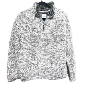 Thread & Supply Lazy Sunday Sherpa Pullover furry oversize 1/4 zip Sweater sz M thumbnail 1