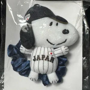 Snoopy Japan Samurai Baseball Plush with Navy Scrunchie White thumbnail 2