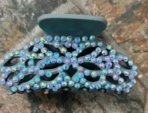Custom crystals hair clip Handmade brand new thumbnail 1