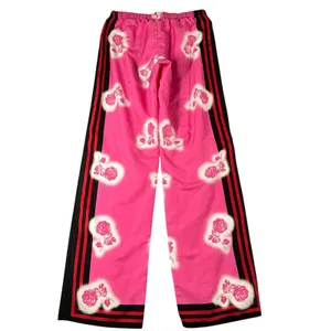Victorias Secret Satin Pajama Pants Wom‎ XS Pink Rose Stripe Sides Pull On Sleep thumbnail 6