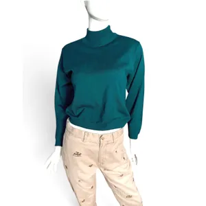 Pendleton Petite Womens M Forest Green 100% Virgin Wool Mock Neck Sweater USA thumbnail 2