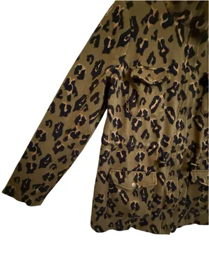 Anthropologie Tabitha Leopard Print Utility Jacket Women’s Sz S Safari Military thumbnail 7