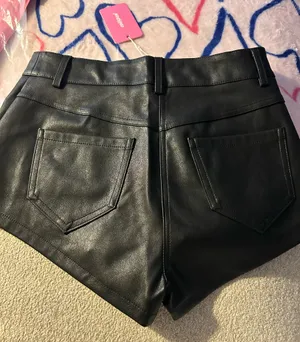 Edikted Mid Rise Faux Leather Micro Shorts thumbnail 3