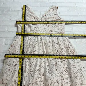 Lulus Midi Dress Womens XL Love Swept Lace White Floral Beige Lined A-Line Party thumbnail 15