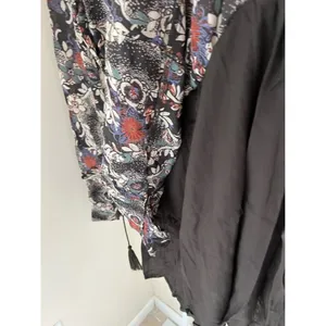 Free People Womens Small Black Stealing Fire‎ Henley Dress Floral Long Sleeve thumbnail 5