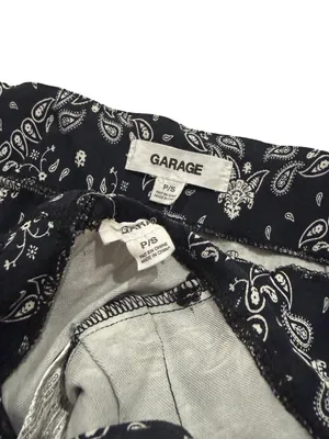 Garage Black White Paisley Outfit Bandana Crop Skirt Set Lace Small Women's thumbnail 5