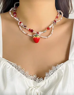 Strawberry charm necklace thumbnail 2