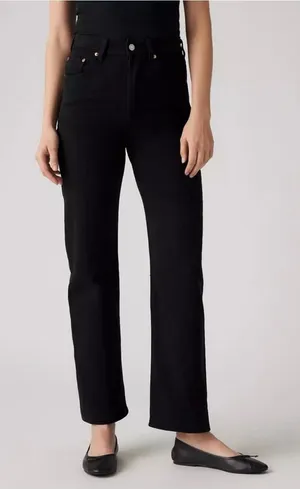 Levi’s Ribcage Straight Ankle Black Jeans Women’s Size 28 Button Fly thumbnail 1