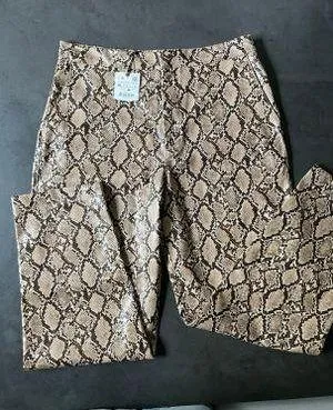ZARA Coated Snake Print Pants thumbnail 3
