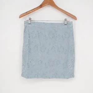 Naked Wardrobe The Statement Light Blue Floral Lace Mini Skirt Womens M thumbnail 2
