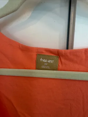 NEW! Free-est free people Hally cotton jersey mini dress size small peach pink thumbnail 2