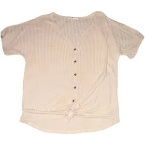 Unbranded Waffle Knit Top Tan Size L thumbnail 1