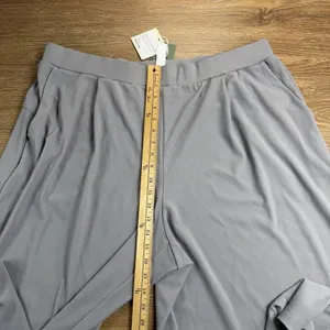 Halara Flex MicroWaffle Work Pants Women 2X Gray High Rise Wide Leg NWT thumbnail 8