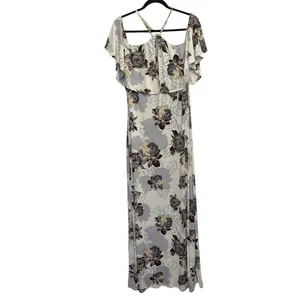 Sugar‎ + Lips Floral Maxi Dress Medium Off Shoulder Ruffle Boho thumbnail 2