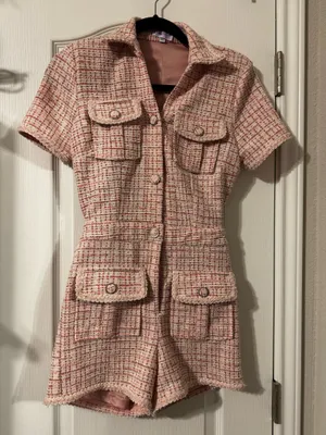 FashioNova Plaid pink Romper thumbnail 1
