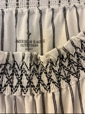 American Eagle striped off-the-shoulder top size XL thumbnail 3