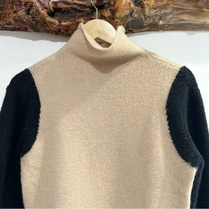 On Trend Cream and Black Turtleneck Sweater thumbnail 11