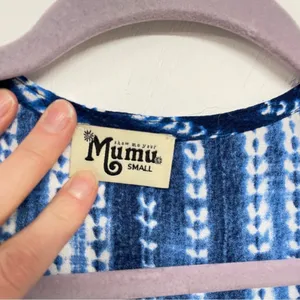 Show Me Your Mumu Blue Tie Dye Flutter Sleeve Button Down Blouse Womens S Casual thumbnail 7
