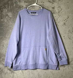 Carhartt Force Sweatshirt Lilac Kangaroo Pocket Lightweight Size XXL Casual Cozy thumbnail 1