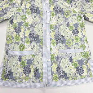 Quilted Floral Jacket Womens Medium Reversible Cottagecore Boho Indie Granny‎ thumbnail 6