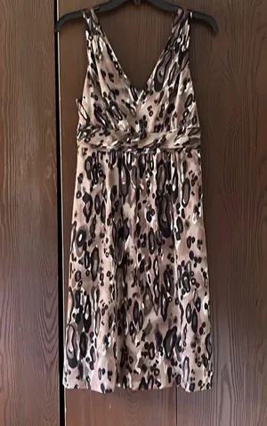 New Women’s The Limited sleeveless animal print brown black Camo dress Size 4 thumbnail 1