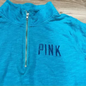 Victoria’s Secret PINK Blue Quarter Zip Pullover Women’s Large thumbnail 2