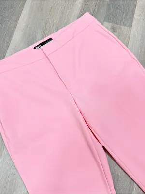Zara Mid Rise Crop Ankle Trouser Dress Pants Pink Size 6 Office Career Chino thumbnail 4