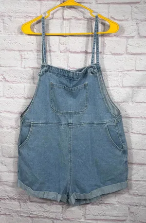 Cider Women’s Large Denim Overalls Shorts thumbnail 1