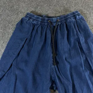 Anthropologie Pilcro Indigo Blue Linen Blend Drawstring Jogger Pants XS Boho thumbnail 8