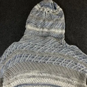 Abercrombie & Fitch Blue Striped Knit Hoodie Sweater XS/S Boho Pullover thumbnail 12
