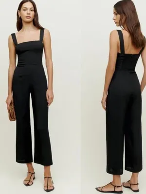 Reformation Wide Leg Black Jumpsuit thumbnail 2