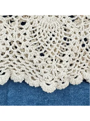 Crochet Lace Angel Skirt Ivory Cream Hand Knit Midi Length Boho Beach Fairy thumbnail 3