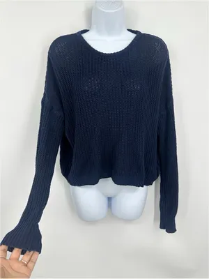 Brandy Melville Blue Open Knit Sweater One Size Boho thumbnail 1