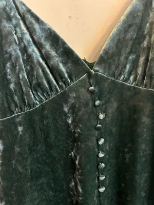 Forest Green Velour Mini Dress Size M thumbnail 3