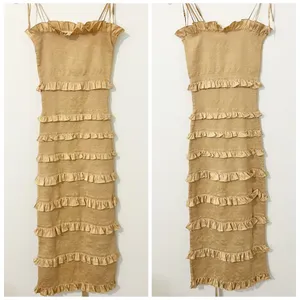 V. Chapman Lily Dress in Warm Sand Smocked Midi Revolve Size 2 thumbnail 2