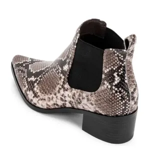 BLONDO Emelia Waterproof Chelsea Bootie In Brown Snake Print‎ Leather Size 8 B57 thumbnail 4