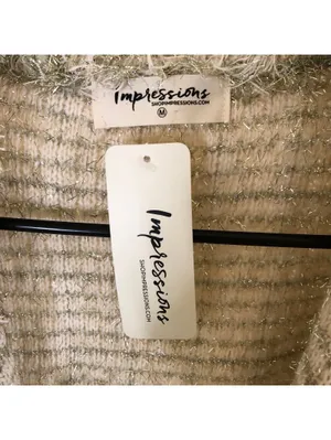 Impressions NWT Women's Prosecco Splash Tweed Boucle Jacket Cream Size M thumbnail 5