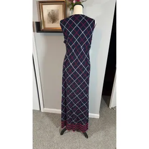 Tommy Hilfiger Women XL Navy Red Rope Print Faux Wrap Tall Girl Friendly thumbnail 2