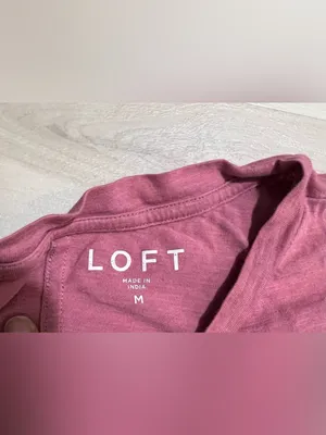 LOFT Women's Pink 100% Cotton Crewneck T-Shirt Short Sleeve Casual Top Medium thumbnail 6