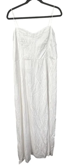 NWT Abercrombie & Fitch A&F Camille Satin Maxi Dress White XL Petite Bridal thumbnail 1