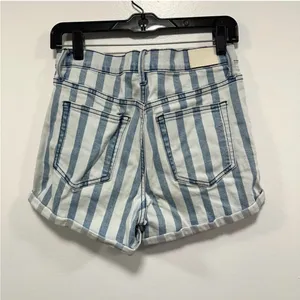 Hidden buckle brand Blue and White Striped High Waist Shorts! thumbnail 5