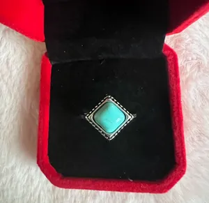 Gorgeous Simulated Turquoise Ring Size 7 Blue thumbnail 1