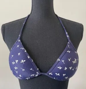 O’Neill Swimwear Sz S Adorable Navy Blue String Bikini Top thumbnail 1