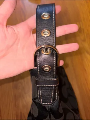 Coach Black Signature Canvas Shoulder Bag thumbnail 11