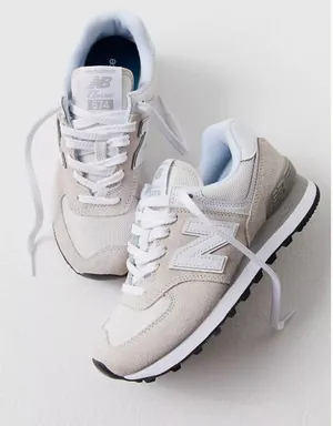 New Balance 574 Classic Sneakers Gray Cream White 6 thumbnail 1