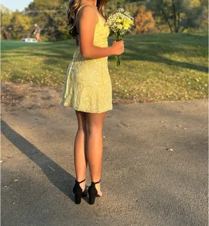 adaylnn lace up sequin bodycon windsor homecoming dress thumbnail 2