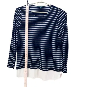 Lauren‎ Ralph Lauren Striped Top Black Large thumbnail 12
