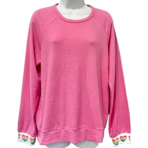 P.J. Salvage Pink Rainbow Heart Long Sleeve Soft Jersey Tee size M NEW Tags thumbnail 6
