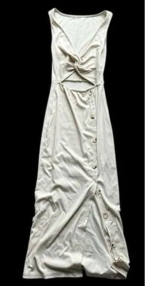 Amazon Nude Cutout Knotted Midi Dress size Large thumbnail 1